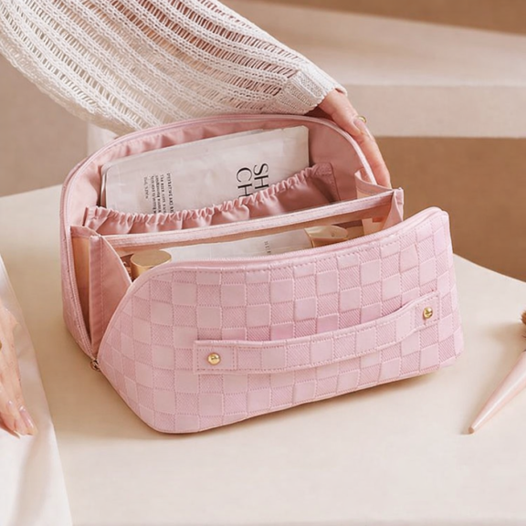 Travel Makeup Bag Neceser Rosa para Maquillaje o Skincare